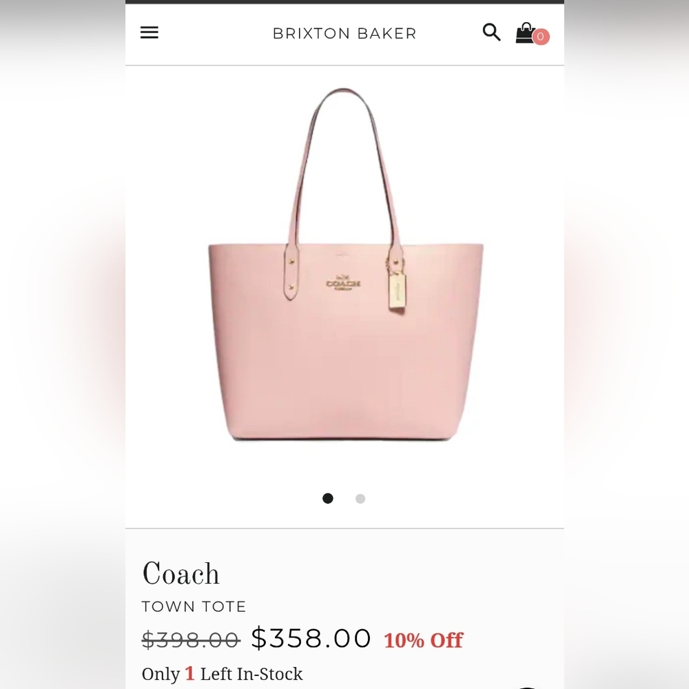 NWOT Coach Town Large Leather Tote in color Blossom💓🌸 - Picture 14 of 14
